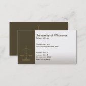 professional justice law student business card (Front/Back)