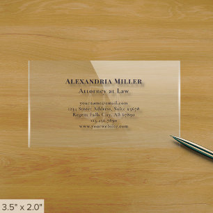 Professional Justice Scale Clear Business Cards