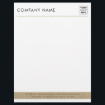 Professional Kraft Accent Business Logo Letterhead<br><div class="desc">A classy business logo design with your business details and a rustic kraft accent. Perfect for small and large corporate businesses. Professional and clean design.</div>