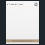 Professional Kraft Accent Business Logo Letterhead<br><div class="desc">A classy business logo design with your business details and a rustic kraft accent. Perfect for small and large corporate businesses. Professional and clean design.</div>