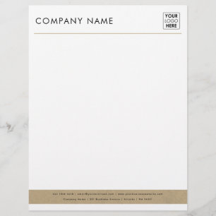 Professional Kraft Accent Business Logo Letterhead