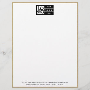 Professional Kraft Border Business Logo Letterhead