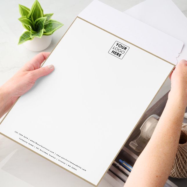 Professional Kraft Border Business Logo Letterhead Envelope Mailers (Desk)