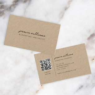 Professional Kraft Minimal Script Business Card