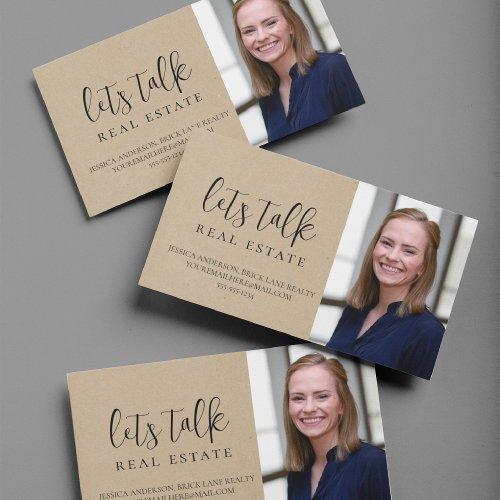 Professional Kraft Paper Real Estate  Business Card