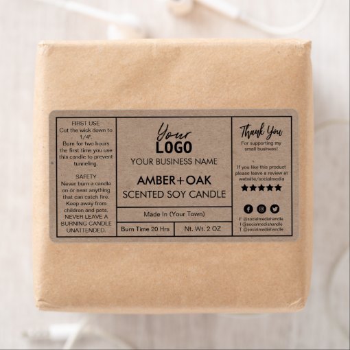 Professional Kraft Soy Candle Labels Zazzle 