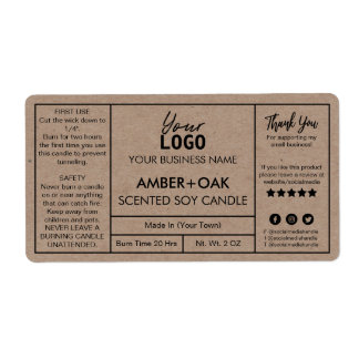 Professional Kraft Soy Candle Labels