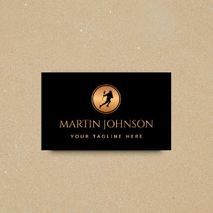 Professional Lacrosse Coach Gold Black Logo Sport Business Card