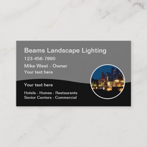 Professional Landscape Lighting Service Business Card