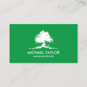 professional landscape tree service and lawn care business card