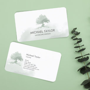professional landscape tree service and lawn care business card