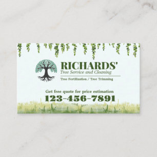 Professional Landscape Tree Service Business Card