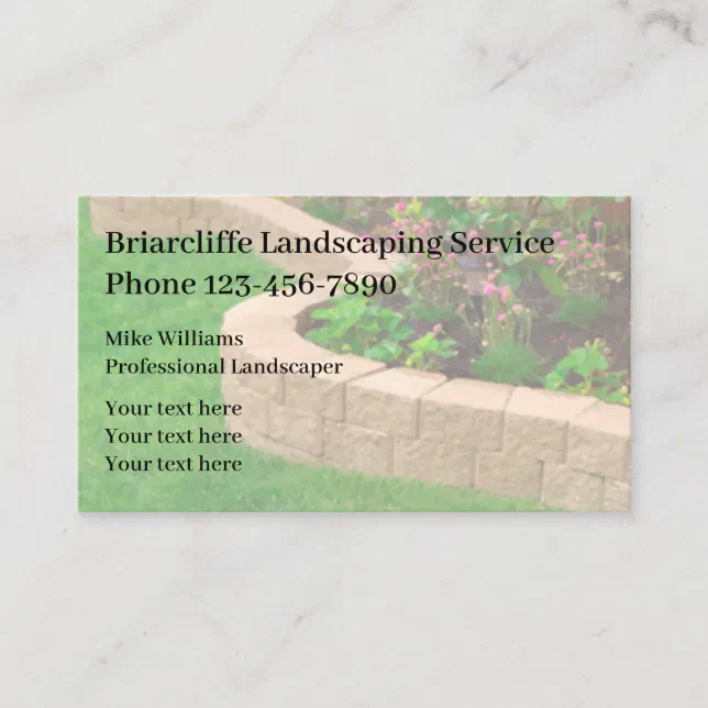 Professional Landscaper Background Business Card | Zazzle