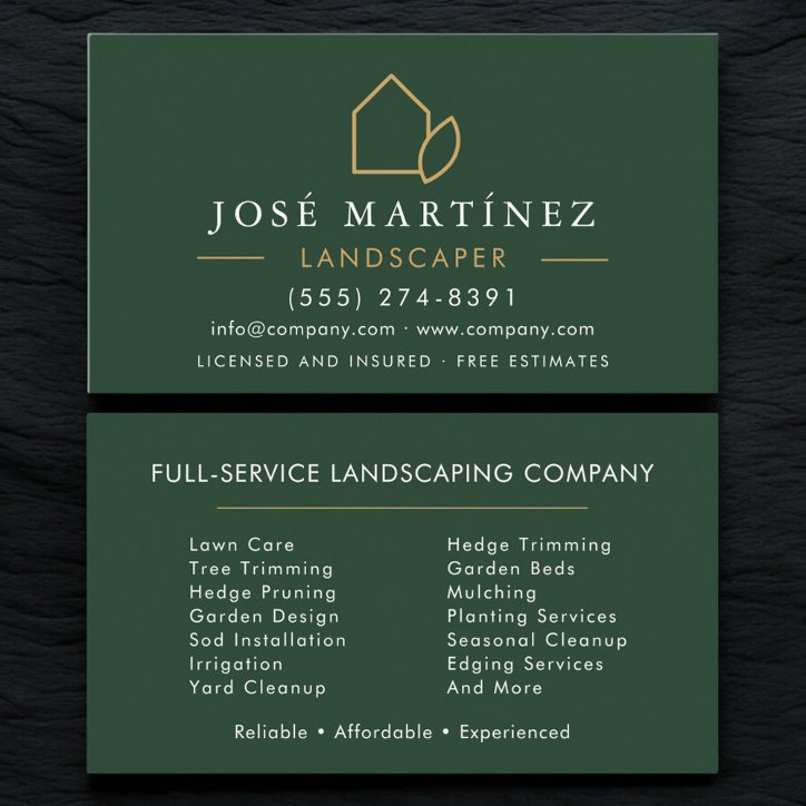 Professional Landscaper Lawn Service Business Card