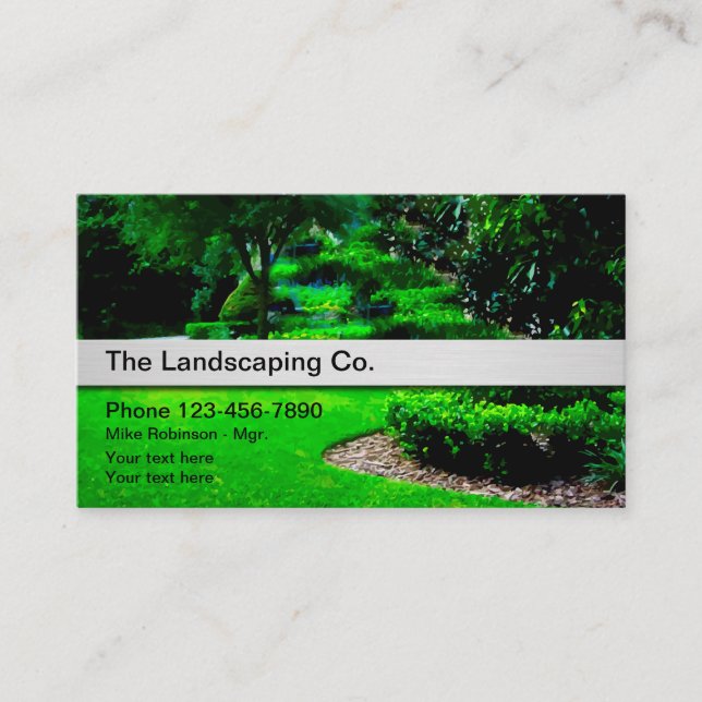 Professional Landscaper Simple Business Cards (Front)