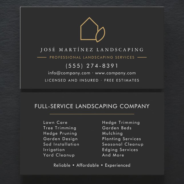 Professional Landscaping Company Lawn Service Business Card (Creator Uploaded)