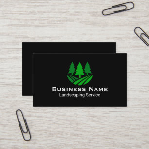 Professional Landscaping Dark Theme Business Card