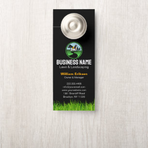 Professional Landscaping Grass Mowing Service Door Hanger