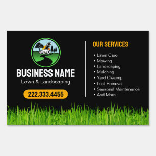 Professional Landscaping Grass Mowing Service Sign