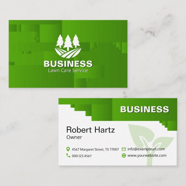 Professional Landscaping Mowing Modern & Clean Business Card (Front/Back)
