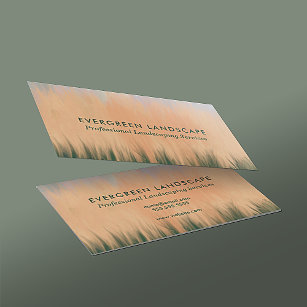 Professional Landscaping Service Blue Coral Green Business Card