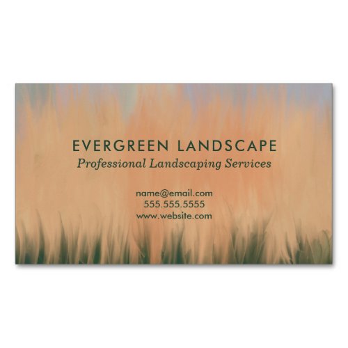 Professional Landscaping Service Blue Coral Green Business Card Magnet