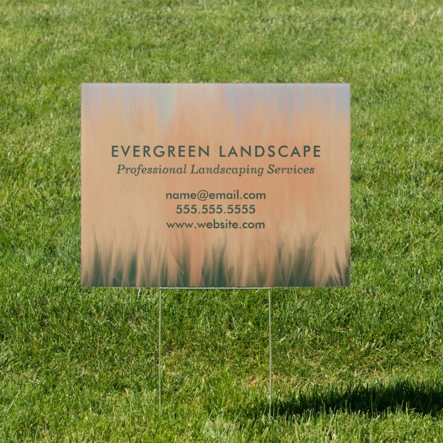 Professional Landscaping Service Blue Coral Green Sign (Insitu)