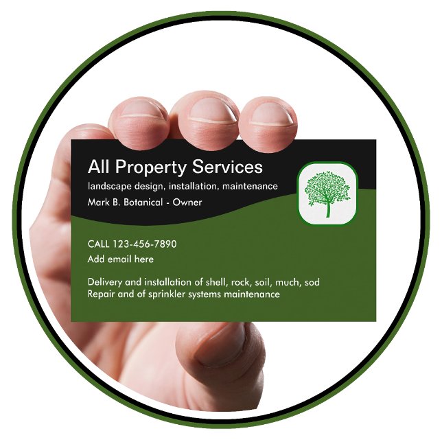 Professional Landscaping Services Business Card (Creator Uploaded)