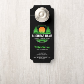Professional Landscaping Sun Trees Greenery Busine Door Hanger