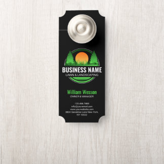 Professional Landscaping Sun Trees Greenery Busine Door Hanger