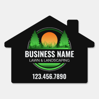 Professional Landscaping Sun Trees Greenery Sign