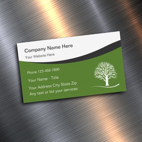 Professional Landscaping Theme Business Card Magnet