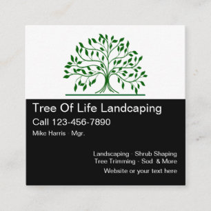 Professional Landscaping Unique Design Template Square Business Card
