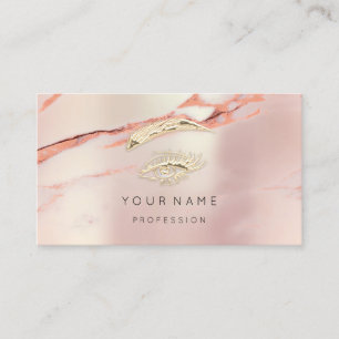 Professional Lashes Brow Makeup Marble Rose QRCode Business Card