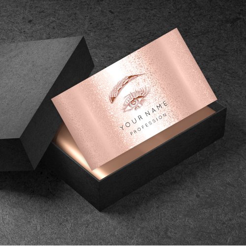 Professional Lashes Brows Makeup Eye Gold Rose Business Card