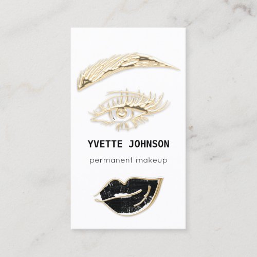 Professional Lashes Brows Makeup Logo QR Code Lips Business Card