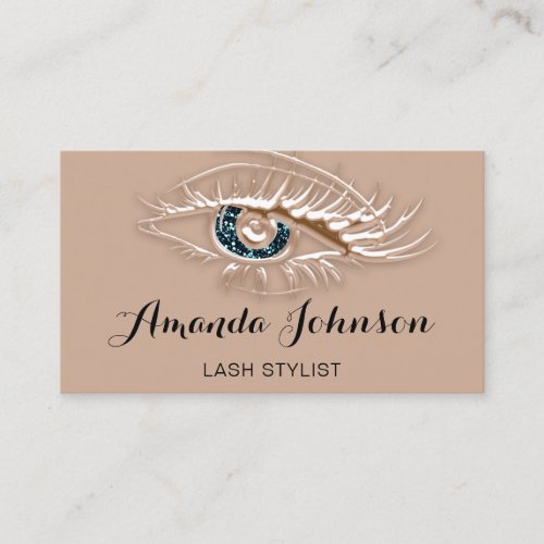 Professional Lashes Brows Makeup Logo Rose Brown Business Card