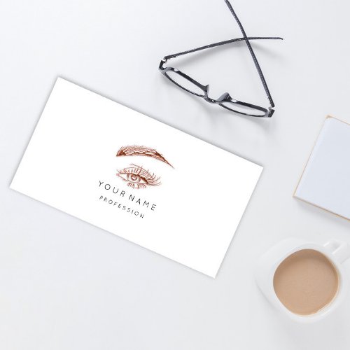 Professional Lashes Brows Makeup Logo Rose  Business Card