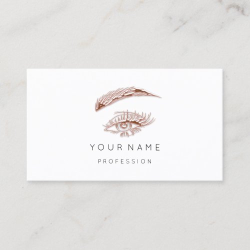 Professional Lashes Brows Makeup Logo Rose Pink Business Card