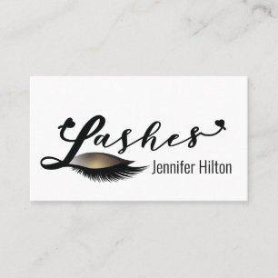 Professional lashes calligraphy hearts logo business card