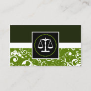 Professional Law : Damask Justice Scales Business Card at Zazzle