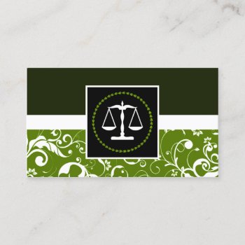 Professional Law : Damask Justice Scales Business Card by asyrum at Zazzle
