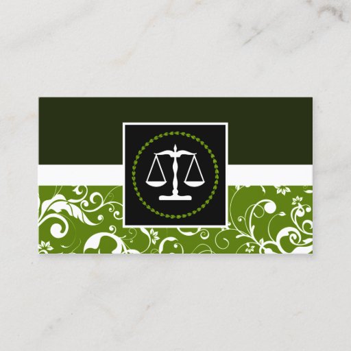 Customizable professional law : damask justice scales business card template