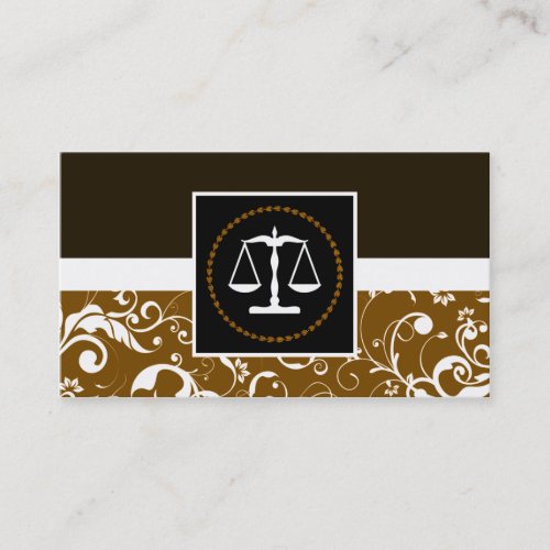 professional law : damask justice scales business card template