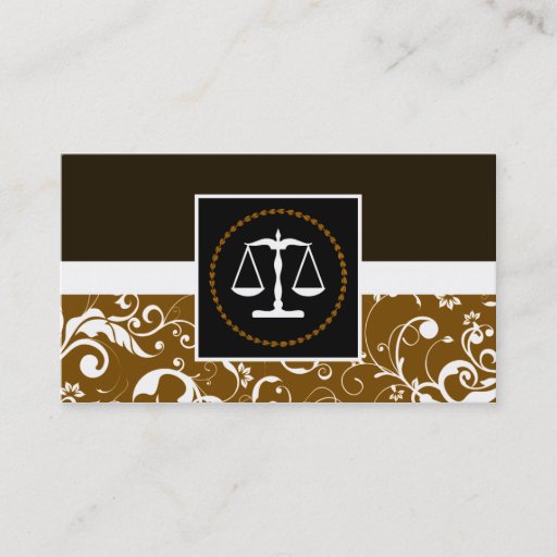 Customizable professional law : damask justice scales business card template