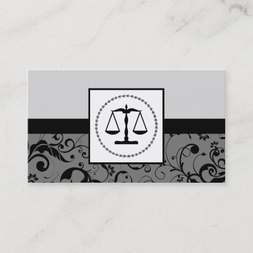 professional law : damask justice scales business card template