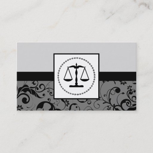 Customizable professional law : damask justice scales business card template