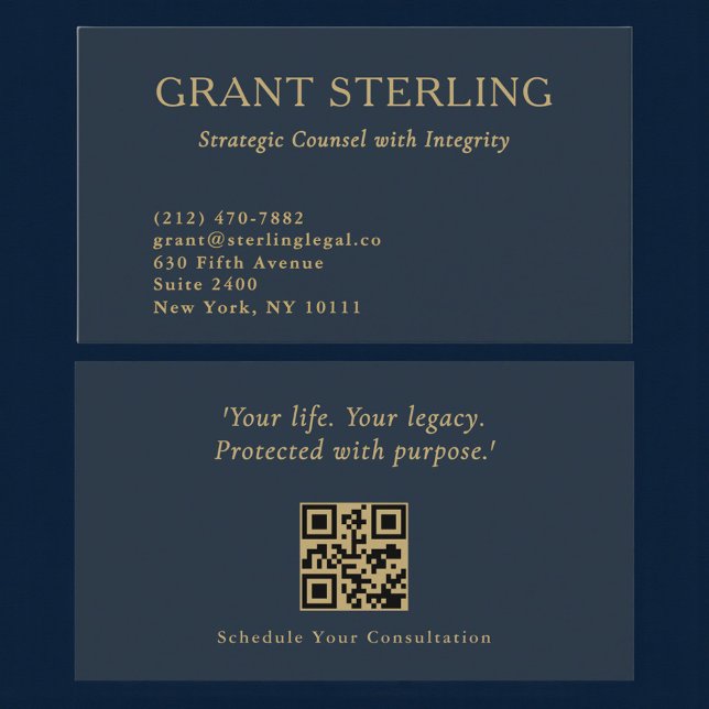 Professional Law Firm Minimalist QR Code Business Card (Creator Uploaded)