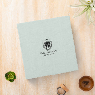 Professional Law Office Pale Blue-Green Linen 3 Ring Binder