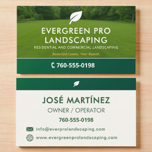 Professional Lawn Care Gardening Landscaping Business Card